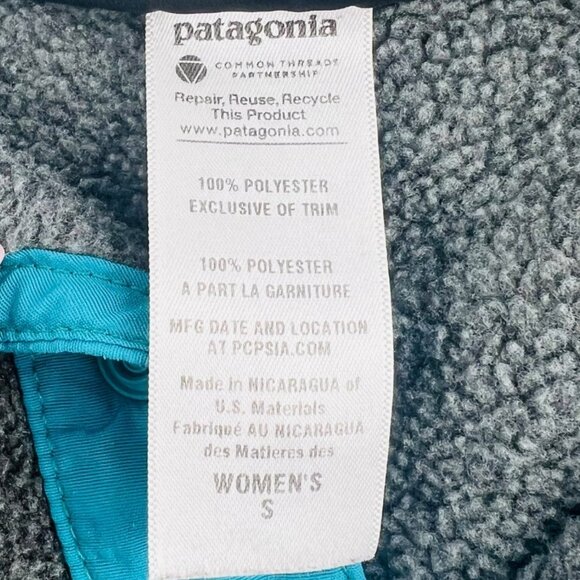 Patagonia Women's Fleece Pullover Gray Snap Mock Neck Small - Picture 2 of 4